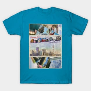 Greetings from Auckland in New Zealand Vintage style retro souvenir T-Shirt